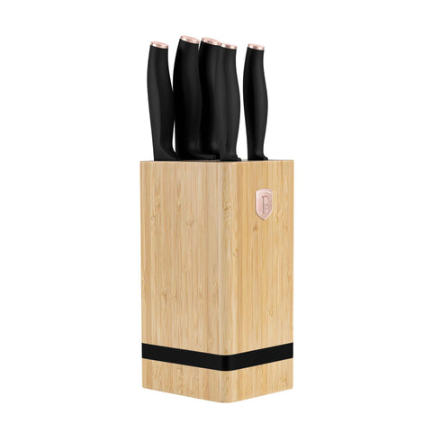 Juego De 6 Cuchillos Con Soporte De Bambú