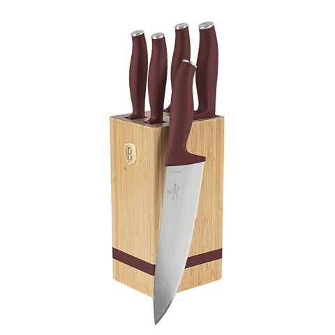 Juego De 6 Cuchillos Con Soporte De Bambú