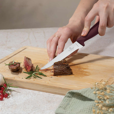  BH/2980, juego de cuchillos de 10 piezas con soporte de bambú, burdeos mate, juego de cuchillos de 10 piezas con soporte de bambú, juego de cuchillos, cuchillos, cuchillo, tabla de cortar, bambú, cuchillos y herramientas de corte