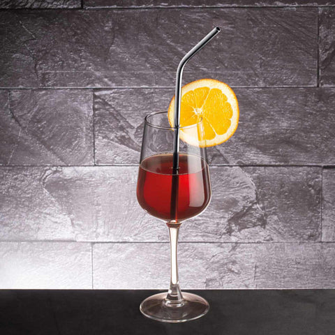  BH/2981, juego de 6 pajitas dobladas de acero inoxidable, plateado, juego de pajitas, juego de pajitas de acero inoxidable, vajilla, otros