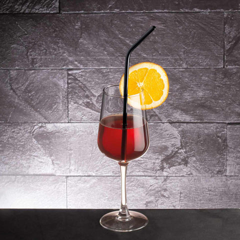  BH/2984, juego de 6 pajitas dobladas de acero inoxidable, negro, juego de pajitas, juego de pajitas de acero inoxidable, vajilla, otros