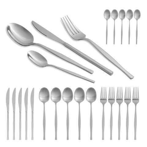 BH/3036, juego de cubiertos de 24 piezas PLATEADO espejo PULIDO, acero inoxidable, juego de cubiertos de 24 piezas, juego de cubiertos, cubiertos, espejo, vajilla