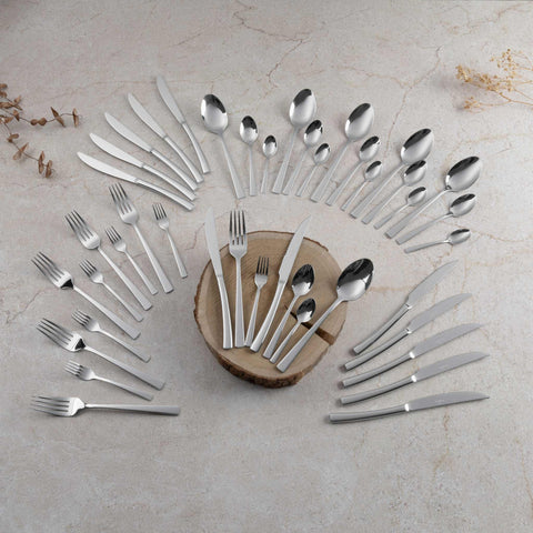  BH/3045, juego de cubiertos de 42 piezas con cuchillo para carne, acero inoxidable, juego de cubiertos de 42 piezas, juego de cubiertos, cubiertos, espejo, vajilla