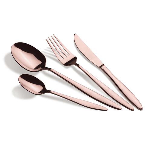  BH/3062, juego de cubiertos de 24 piezas con recubrimiento PVD de oro rosa pulido espejo, oro rosa, juego de cubiertos de 24 piezas, juego de cubiertos, cubiertos, espejo, vajilla