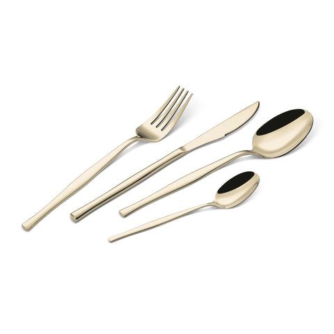  BH/3064, juego de cubiertos de 24 piezas con recubrimiento PVD dorado pulido espejo, champán, juego de cubiertos de 24 piezas, juego de cubiertos, cubiertos, espejo, vajilla