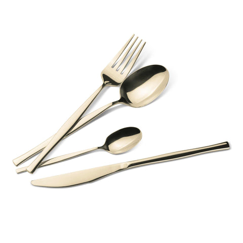  BH/3064, juego de cubiertos de 24 piezas con recubrimiento PVD dorado pulido espejo, champán, juego de cubiertos de 24 piezas, juego de cubiertos, cubiertos, espejo, vajilla