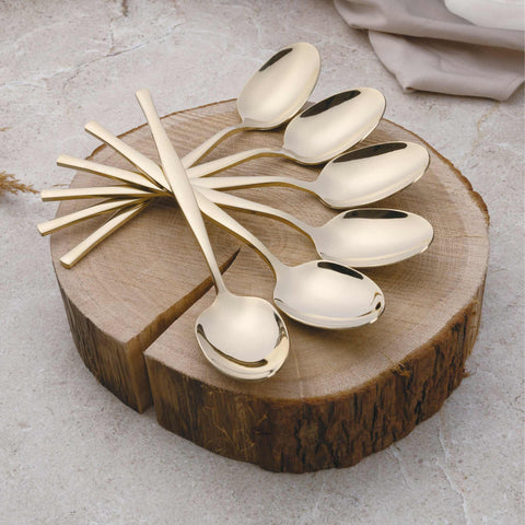  BH/3064, juego de cubiertos de 24 piezas con recubrimiento PVD dorado pulido espejo, champán, juego de cubiertos de 24 piezas, juego de cubiertos, cubiertos, espejo, vajilla