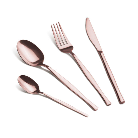  BH/3065, juego de cubiertos de 24 piezas con recubrimiento PVD de oro rosa pulido espejo, oro rosa, juego de cubiertos de 24 piezas, juego de cubiertos, cubiertos, espejo, vajilla