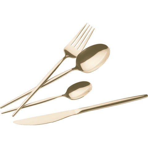  BH/3067, juego de cubiertos de 24 piezas con recubrimiento PVD dorado pulido espejo, champán, juego de cubiertos de 24 piezas, juego de cubiertos, cubiertos, espejo, vajilla