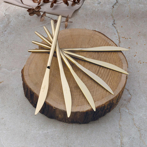  BH/3067, juego de cubiertos de 24 piezas con recubrimiento PVD dorado pulido espejo, champán, juego de cubiertos de 24 piezas, juego de cubiertos, cubiertos, espejo, vajilla