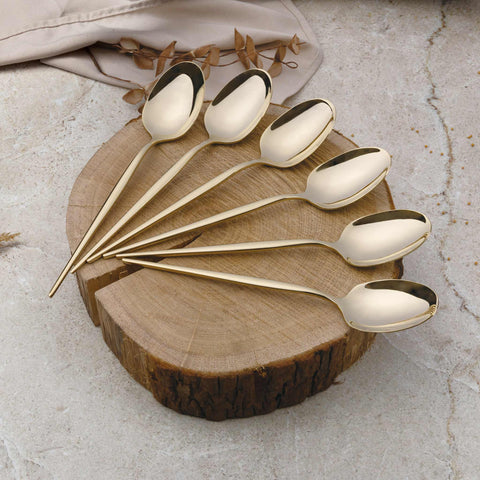  BH/3067, juego de cubiertos de 24 piezas con recubrimiento PVD dorado pulido espejo, champán, juego de cubiertos de 24 piezas, juego de cubiertos, cubiertos, espejo, vajilla