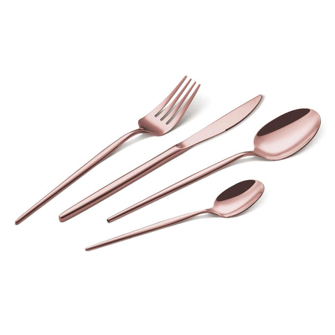  BH/3068, juego de cubiertos de 24 piezas con recubrimiento PVD de oro rosa pulido espejo, oro rosa, juego de cubiertos de 24 piezas, juego de cubiertos, cubiertos, espejo, vajilla