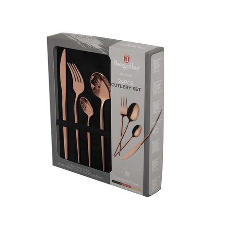  BH/3068, juego de cubiertos de 24 piezas con recubrimiento PVD de oro rosa pulido espejo, oro rosa, juego de cubiertos de 24 piezas, juego de cubiertos, cubiertos, espejo, vajilla
