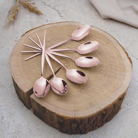  BH/3068, juego de cubiertos de 24 piezas con recubrimiento PVD de oro rosa pulido espejo, oro rosa, juego de cubiertos de 24 piezas, juego de cubiertos, cubiertos, espejo, vajilla