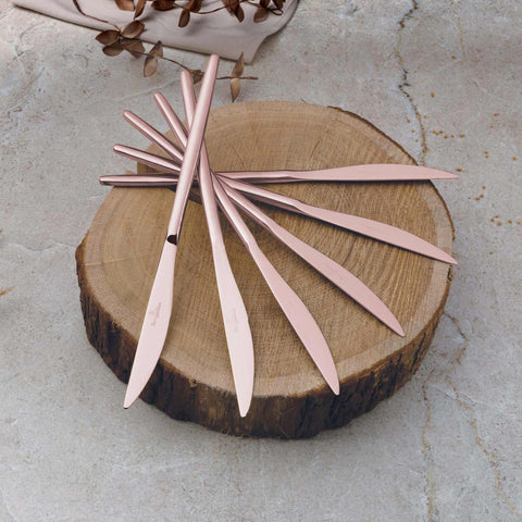  BH/3068, juego de cubiertos de 24 piezas con recubrimiento PVD de oro rosa pulido espejo, oro rosa, juego de cubiertos de 24 piezas, juego de cubiertos, cubiertos, espejo, vajilla