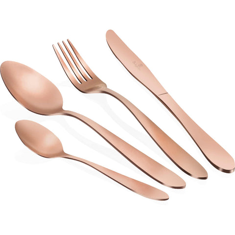  BH/3076, juego de cubiertos de 24 piezas con recubrimiento PVD de oro rosa pulido satinado, oro rosa, juego de cubiertos de 24 piezas, juego de cubiertos, cubiertos, satinado, vajilla