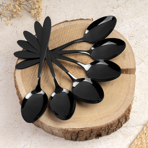  BH/3077, juego de cubiertos de 24 piezas con revestimiento PVD NEGRO PULIDO espejo, Negro, juego de cubiertos de 24 piezas, juego de cubiertos, cubiertos, espejo, Vajilla