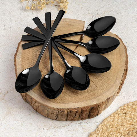 BH/3080, juego de cubiertos de 24 piezas con revestimiento PVD NEGRO PULIDO espejo, Negro, juego de cubiertos de 24 piezas, juego de cubiertos, cubiertos, espejo, Vajilla