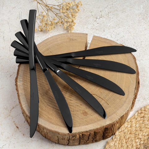 BH/3080, juego de cubiertos de 24 piezas con revestimiento PVD NEGRO PULIDO espejo, Negro, juego de cubiertos de 24 piezas, juego de cubiertos, cubiertos, espejo, Vajilla