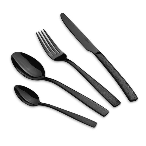  BH/3081, juego de cubiertos de 24 piezas con revestimiento PVD NEGRO PULIDO espejo, Negro, juego de cubiertos de 24 piezas, juego de cubiertos, cubiertos, espejo, vajilla