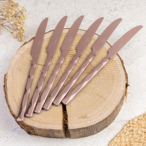 BH/3082, juego de cubiertos de 24 piezas con recubrimiento PVD de oro rosa pulido espejo, oro rosa, juego de cubiertos de 24 piezas, juego de cubiertos, cubiertos, espejo, vajilla