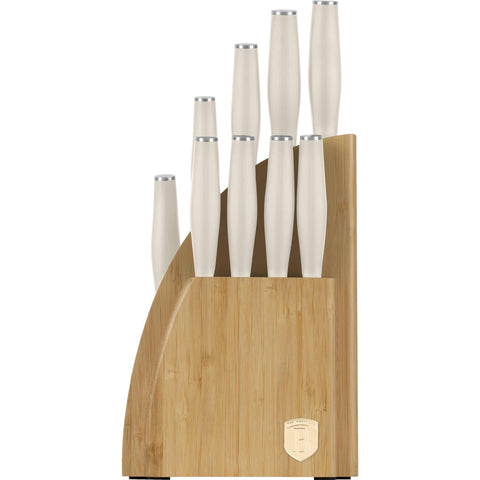 Juego de cuchillos, cuchillos, cuchillo, tabla de cortar, bambú,,Juego de cuchillos de 10 piezas con soporte de bambú,burdeos mate,NUEVO,,BH/3121