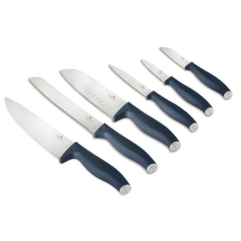 BH/3141, juego de cuchillos de 6 piezas, azul mate, juego de cuchillos de 6 piezas a., juego de cuchillos, cuchillos, cuchillo