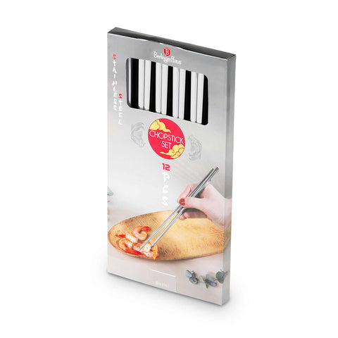  BH/3161, juego de 12 palillos, acero inoxidable, juego de 12 palillos, juego de palillos, juego de cubiertos, cubiertos, espejo