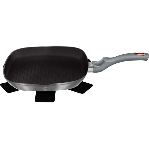 sartén, sartén para freír, sartén para parrilla, utensilios de cocina, cocinar, sartén para parrilla de 28 cm, gris, BH/6083, BH/6004