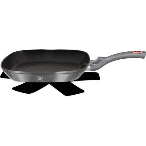 sartén, sartén para freír, sartén para parrilla, utensilios de cocina, cocinar, sartén para parrilla de 28 cm, gris, BH/6083, BH/6004