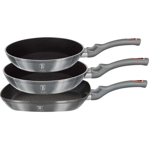  BH/6018F,BH/6018,Juego de sartenes de 3 piezas,Gris,Juego de sartenes de 3 piezas b.,Sartén,Juego de sartenes,Sartén,Juego de sartenes,Sartén para parrilla,Utensilios de cocina,Cocina,Sartenes,Juego de sartenes