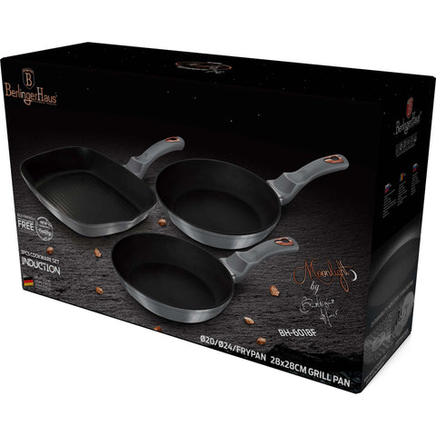  BH/6018F,BH/6018,Juego de sartenes de 3 piezas,Gris,Juego de sartenes de 3 piezas b.,Sartén,Juego de sartenes,Sartén,Juego de sartenes,Sartén para parrilla,Utensilios de cocina,Cocina,Sartenes,Juego de sartenes