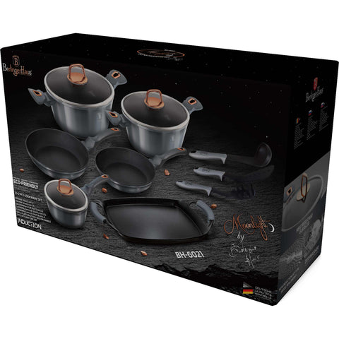  BH/6021, juego de utensilios de cocina de 12 + 2 piezas, gris, juego de utensilios de cocina de 12 + 2 piezas, juego de utensilios de cocina, ollas, juego de ollas, ollas y sartenes, juego de ollas y sartenes, juego, herramientas de cocina, placa de parrilla, cocina, utensilios de cocina, ollas y cazuelas