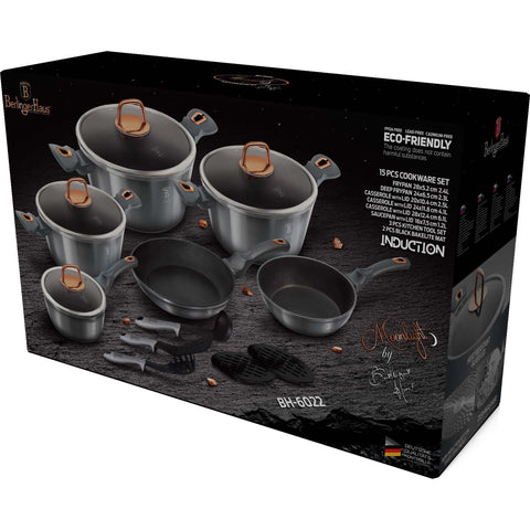  BH/6022,BH/7037, juego de utensilios de cocina de 15 piezas, gris, juego de utensilios de cocina de 15 piezas, juego de utensilios de cocina, ollas, juego de ollas, ollas y sartenes, juego de ollas y sartenes, juego, herramientas de cocina, cocina, utensilios de cocina, ollas y cazuelas