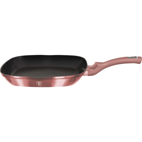 sartén, sartén para freír, sartén para parrilla, utensilios de cocina, cocinar, sartén para parrilla de 28 cm, rosa, BH/6086, BH/6027