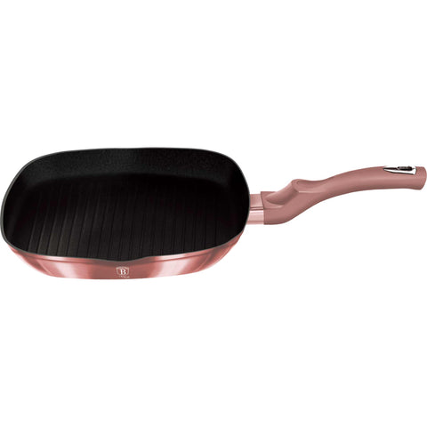 sartén, sartén para freír, sartén para parrilla, utensilios de cocina, cocinar, sartén para parrilla de 28 cm, rosa, BH/6086, BH/6027