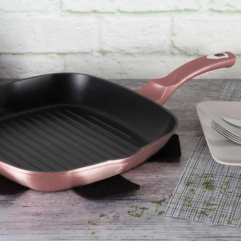 BH/6027,BH/6086,Sartén grill 28cm,Rosa,Sartén grill 28 cm,Sartén,Sartén,Sartén grill,Utensilios de cocina,Cocinar, Imagen tipo estilo de vida: detalles y funciones.
