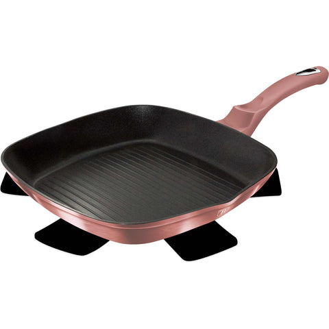 sartén, sartén para freír, sartén para parrilla, utensilios de cocina, cocinar, sartén para parrilla de 28 cm, rosa, BH/6086, BH/6027