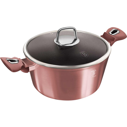 Cacerola, olla, cacerola con tapa, utensilios de cocina, cocinar,,cacerola de 20 cm,rosa,,,BH/6034