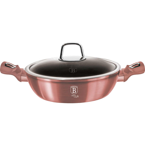  BH/6037, Olla baja con tapa 28cm, Rosa, Olla baja 28 cm, Olla baja, Olla baja con tapa, Olla, Utensilios de cocina, Cocina, Ollas y cazuelas