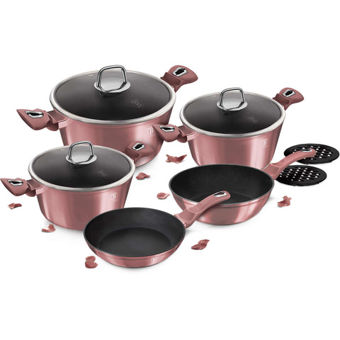 BH/6043, juego de utensilios de cocina de 10 piezas, rosa, juego de utensilios de cocina de 10 piezas c., juego de utensilios de cocina, ollas y sartenes, juego de ollas y sartenes, juego, cocina, utensilios de cocina, ollas y cazuelas