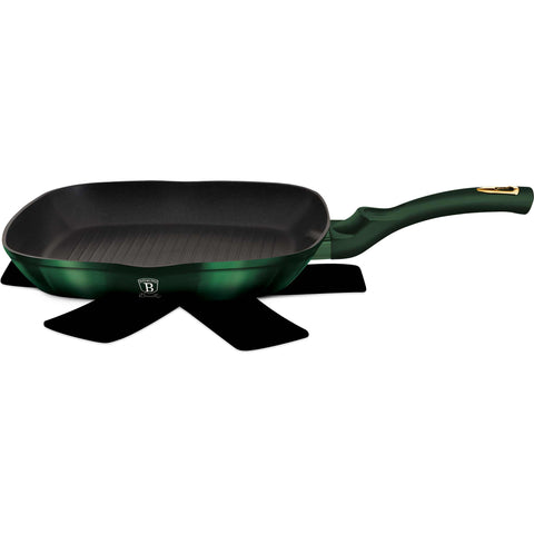  BH/6050, Sartén para parrilla de 28 cm, Esmeralda, Verde, Sartén para parrilla de 28 cm, Sartén, Sartén para freír, Sartén para parrilla, Utensilios de cocina, Cocinar