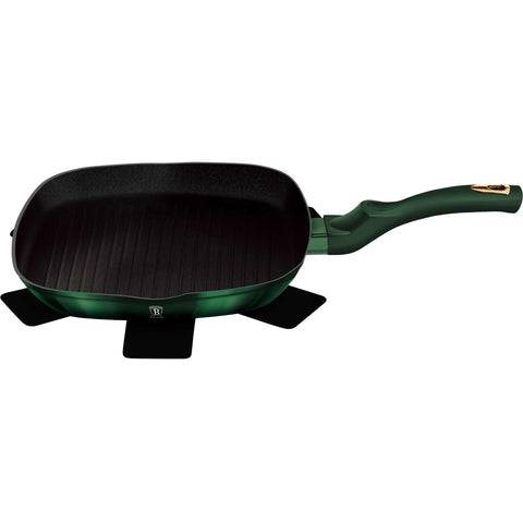  BH/6050, Sartén para parrilla de 28 cm, Esmeralda, Verde, Sartén para parrilla de 28 cm, Sartén, Sartén para freír, Sartén para parrilla, Utensilios de cocina, Cocinar