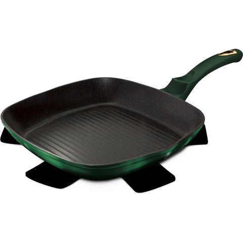 BH/6050, Sartén para parrilla de 28 cm, Esmeralda, Verde, Sartén para parrilla de 28 cm, Sartén, Sartén para freír, Sartén para parrilla, Utensilios de cocina, Cocinar