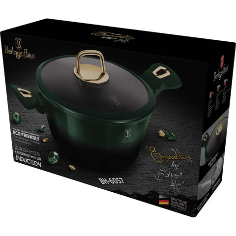  BH/6057, Cacerola con tapa 20cm, Esmeralda, Verde, Cacerola 20 cm, Cacerola, Olla, Cacerola con tapa, Batería de cocina, Cocina, Ollas y cazuelas