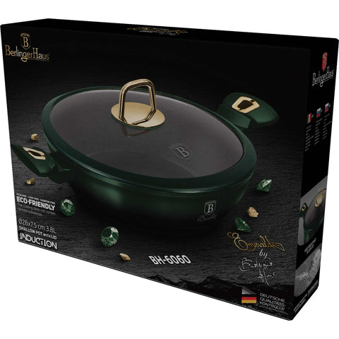  BH/6060, Olla baja con tapa 28cm, Esmeralda, Verde, Olla baja 28 cm, Olla baja, Olla baja con tapa, Olla, Utensilios de cocina, Cocina, Ollas y cazuelas