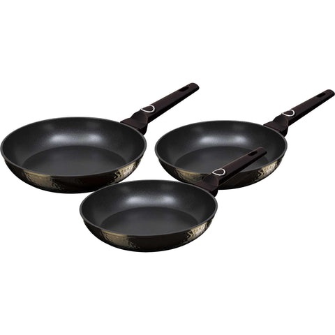 BH/6072, juego de 3 sartenes, negro, juego de 3 sartenes, sartén, juego de sartenes, sartén, juego de sartenes, utensilios de cocina, cocina
