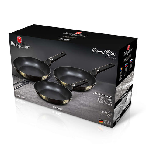  BH/6072, juego de 3 sartenes, negro, juego de 3 sartenes a., sartén, juego de sartenes, sartén, juego de sartenes, utensilios de cocina, cocina, sartenes, juego de sartenes