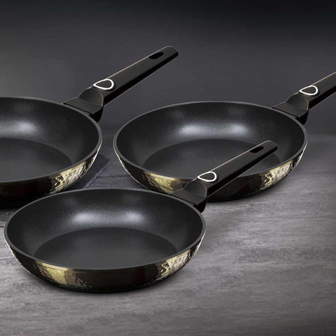  BH/6072, juego de 3 sartenes, negro, juego de 3 sartenes a., sartén, juego de sartenes, sartén, juego de sartenes, utensilios de cocina, cocina, sartenes, juego de sartenes