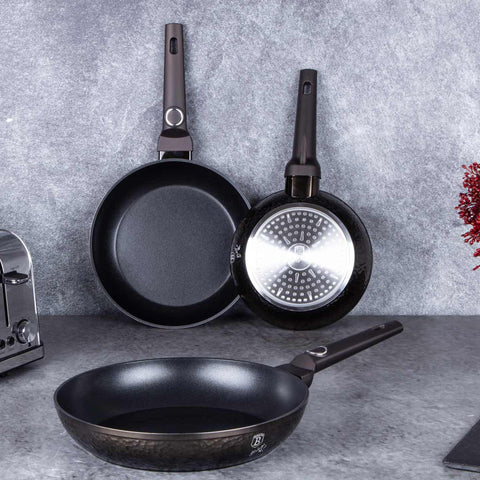  BH/6072, juego de 3 sartenes, negro, juego de 3 sartenes a., sartén, juego de sartenes, sartén, juego de sartenes, utensilios de cocina, cocina, sartenes, juego de sartenes